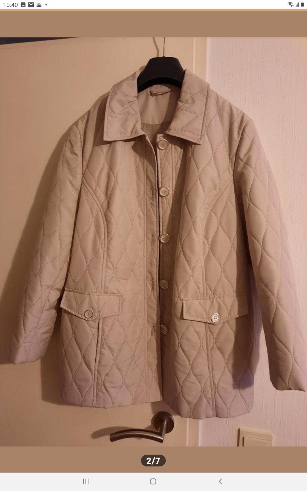 Atelier AG Création gewatteerde jas - Beige, Beige, Maat 42/44 (L), Ophalen of Verzenden, Zo goed als nieuw