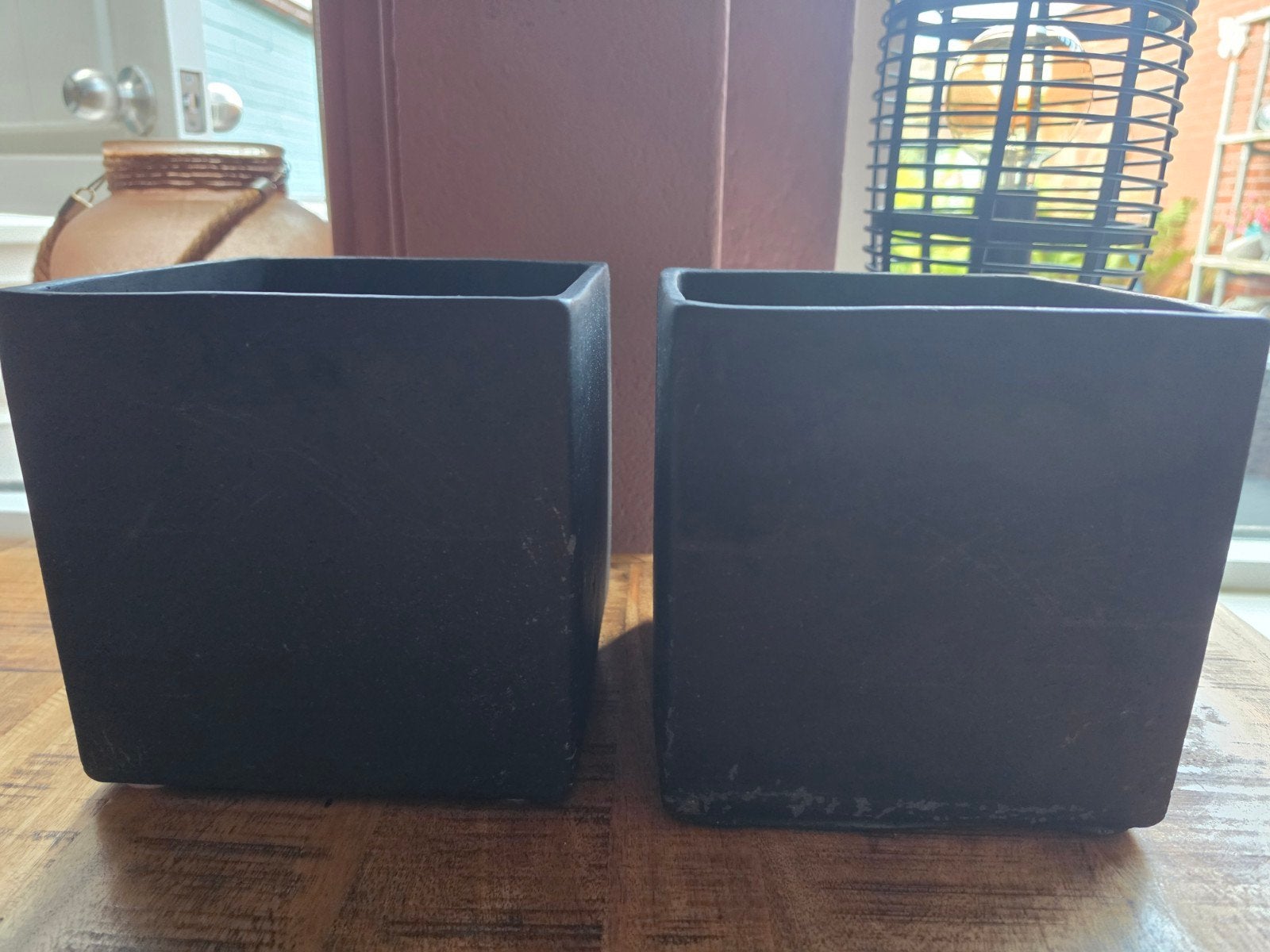zwarte cement bloempotten voor in hui 20x20, Ophalen of Verzenden, Halfschaduw, Minder dan 100 cm