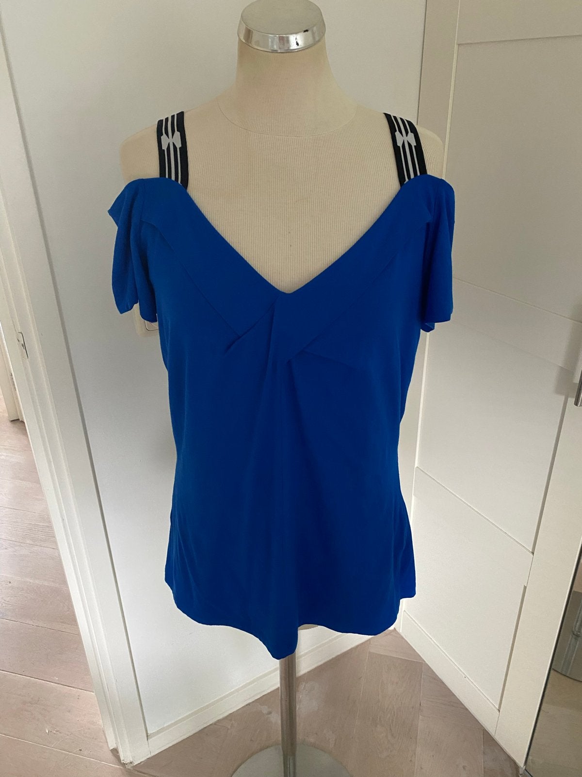 Kobaltblauwe top met bandjes merk JUFFROUW JANSEN maat XXL, Maat 38/40 (M), Blauw, Ophalen of Verzenden, Zo goed als nieuw