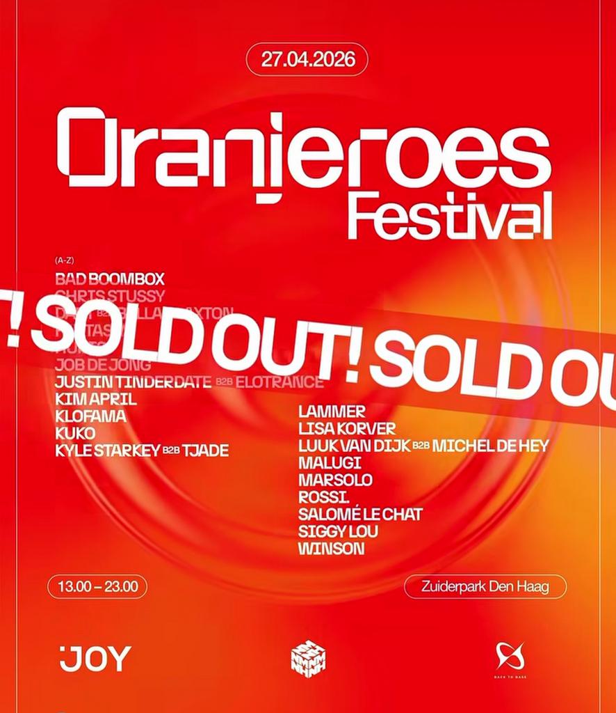 3x ticket 150 pst. Oranjeroes Festival Zuiderpark Koningsdag, Drie personen of meer