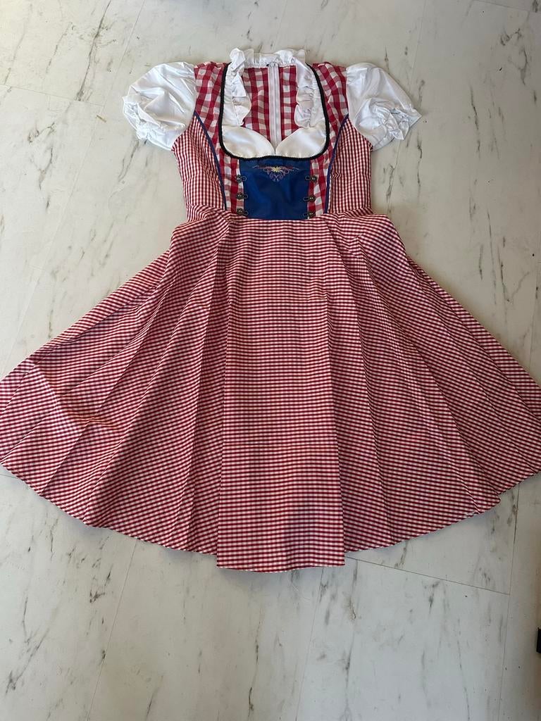 Traditionele Dirndl Jurk Rood Geruit maten S, M en L, Maat 38/40 (M), Nieuw, Ophalen of Verzenden, Rood