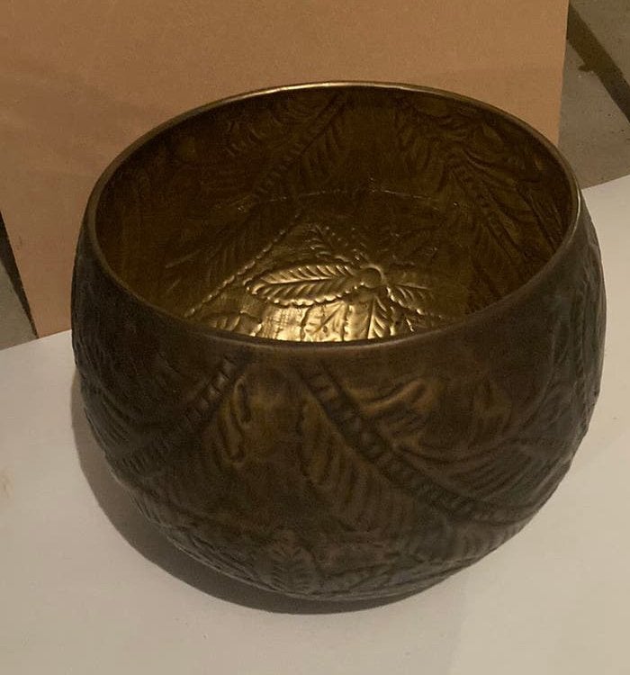 Mooie grote metalen bloempotten, Ophalen, Zo goed als nieuw, Rond, Overige materialen