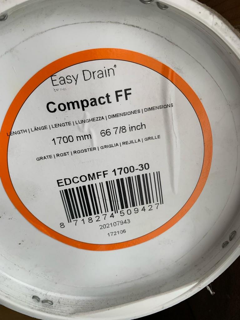 Easydrain Compact FF 1700 mm - Nieuw in doos, Afvoer, Minder dan 20 mm, 2 tot 4 meter, Nieuw