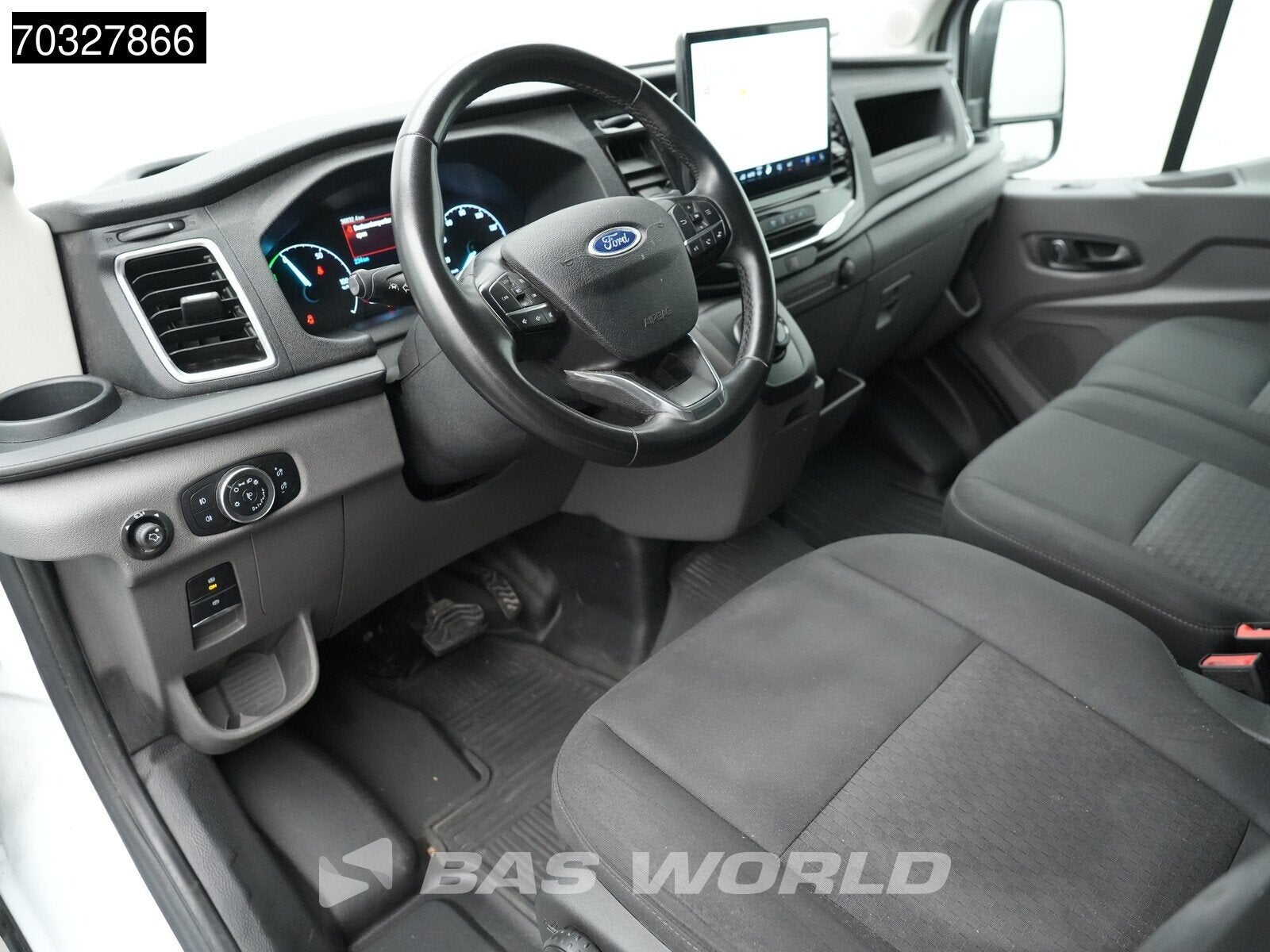 Ford e-Transit 184pk Elektrisch 68kWh 317km WLTP L3H3 Hoog D, Auto's, Automaat, Stof, Gebruikt, Multifunctioneel stuurwiel
