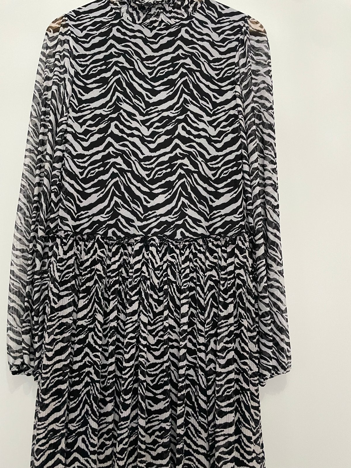 Zara Zebra Print Jurk Maat L, Zwart, Maat 42/44 (L), Ophalen of Verzenden, Zo goed als nieuw