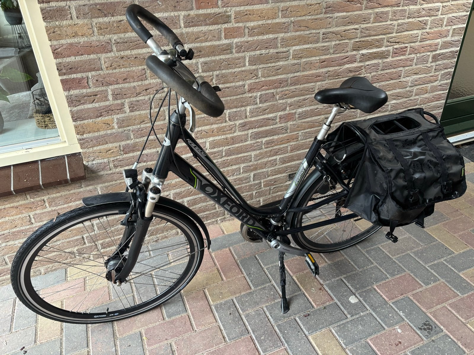 Oxford damesfiets met versnellingen en fietstassen, Velgrem, Versnellingen, Ophalen, Overige merken