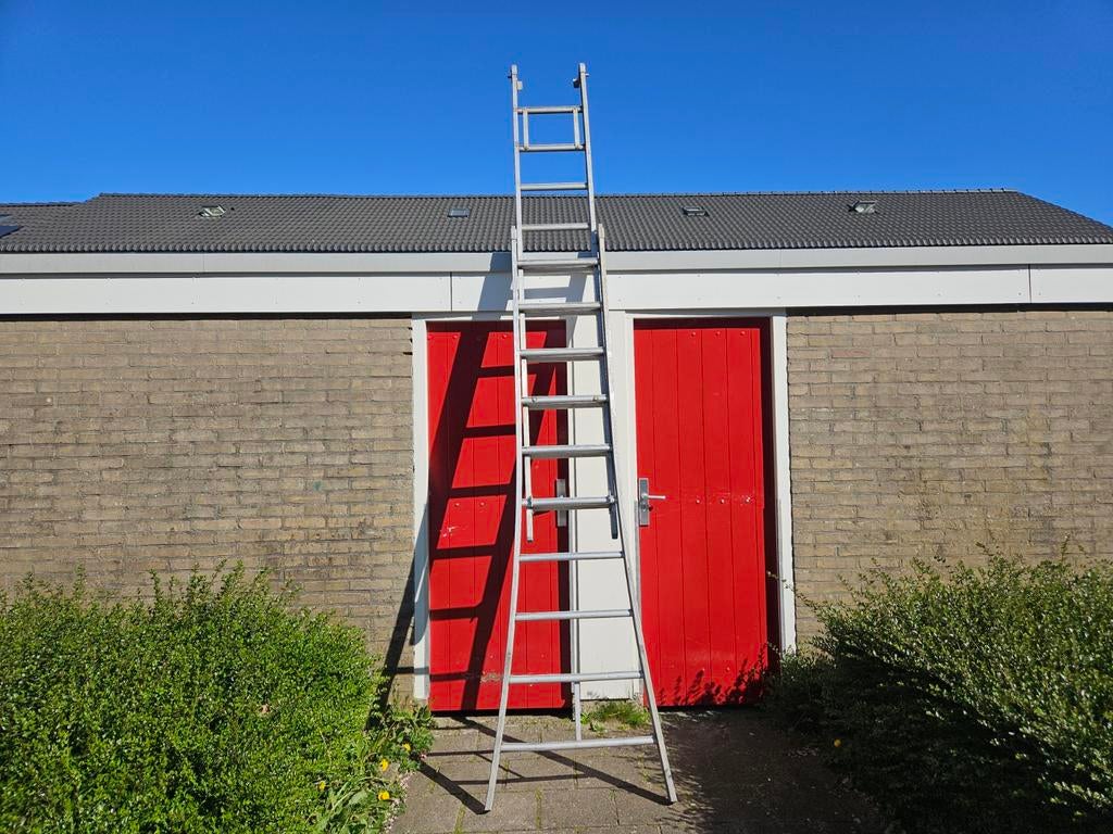 Aluminium ladder met 20 treden, Ophalen, Gebruikt, Ladder, 4 meter of meer