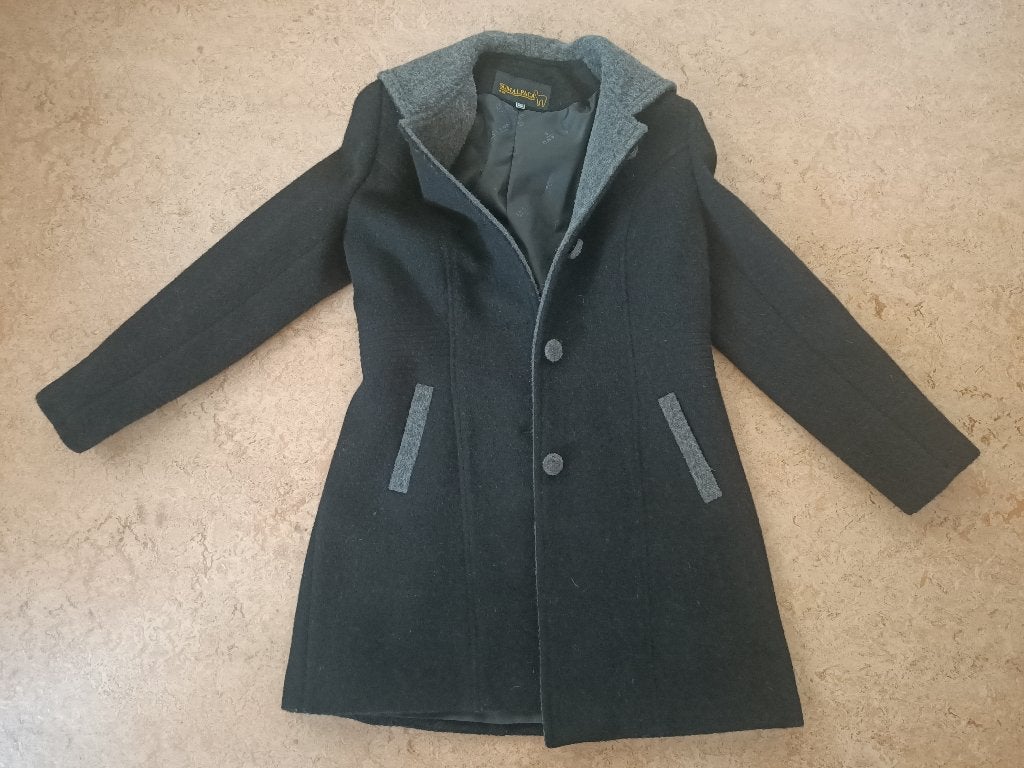 Dames mantel, van alpaca wol. Mt xs/s, Ophalen of Verzenden, Nieuw, Maat 34 (XS) of kleiner, Zwart