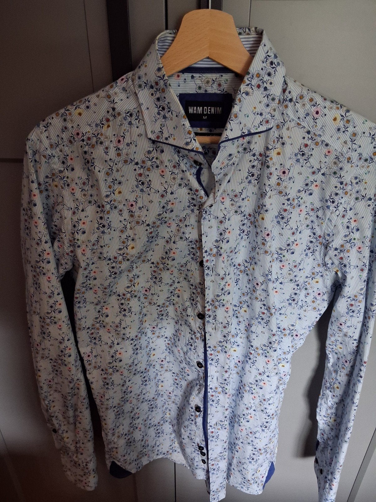 WAM Denim overhemd - Maat M - Tailored Fit, Meerkleurig, Zo goed als nieuw, WAM Denim, Halswijdte 39/40 (M)