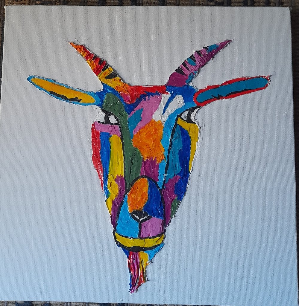 Geit abstract, Antiek en Kunst, Ophalen