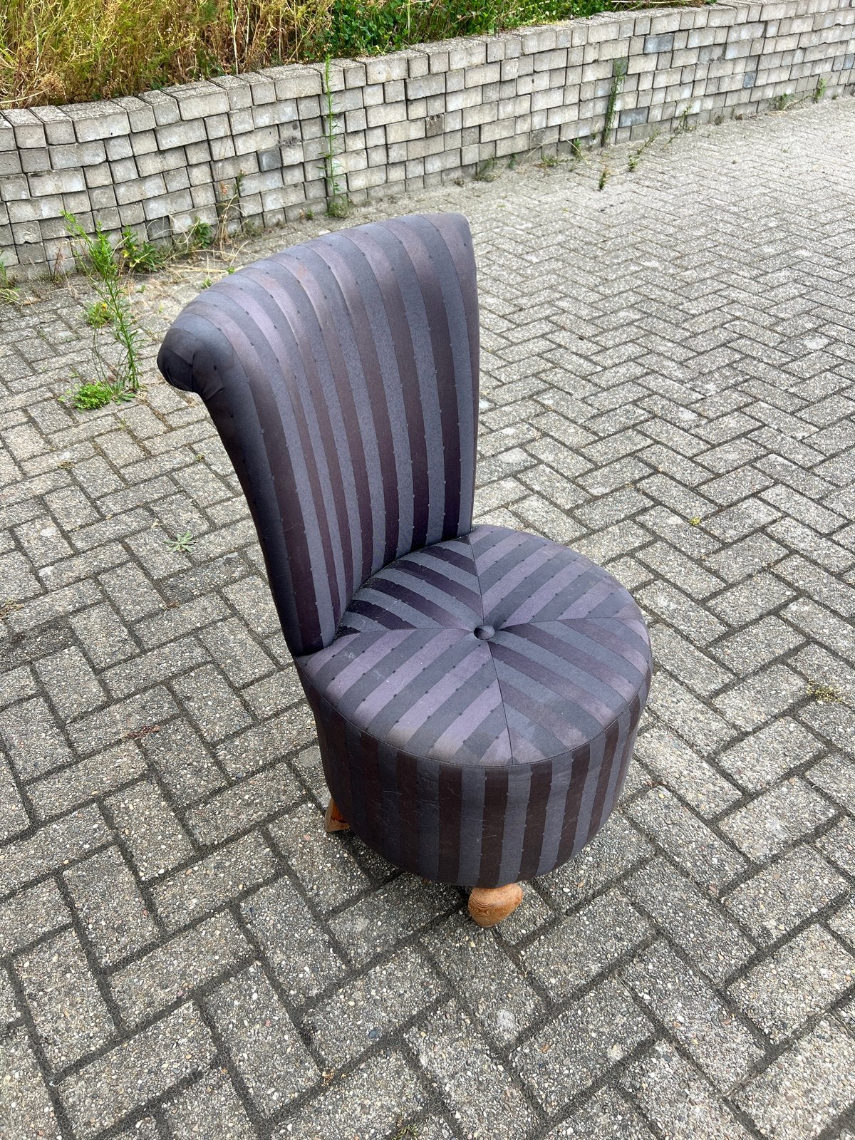 Stijlvolle gestreepte stoel - 100% katoen, Antiek en Kunst, Ophalen