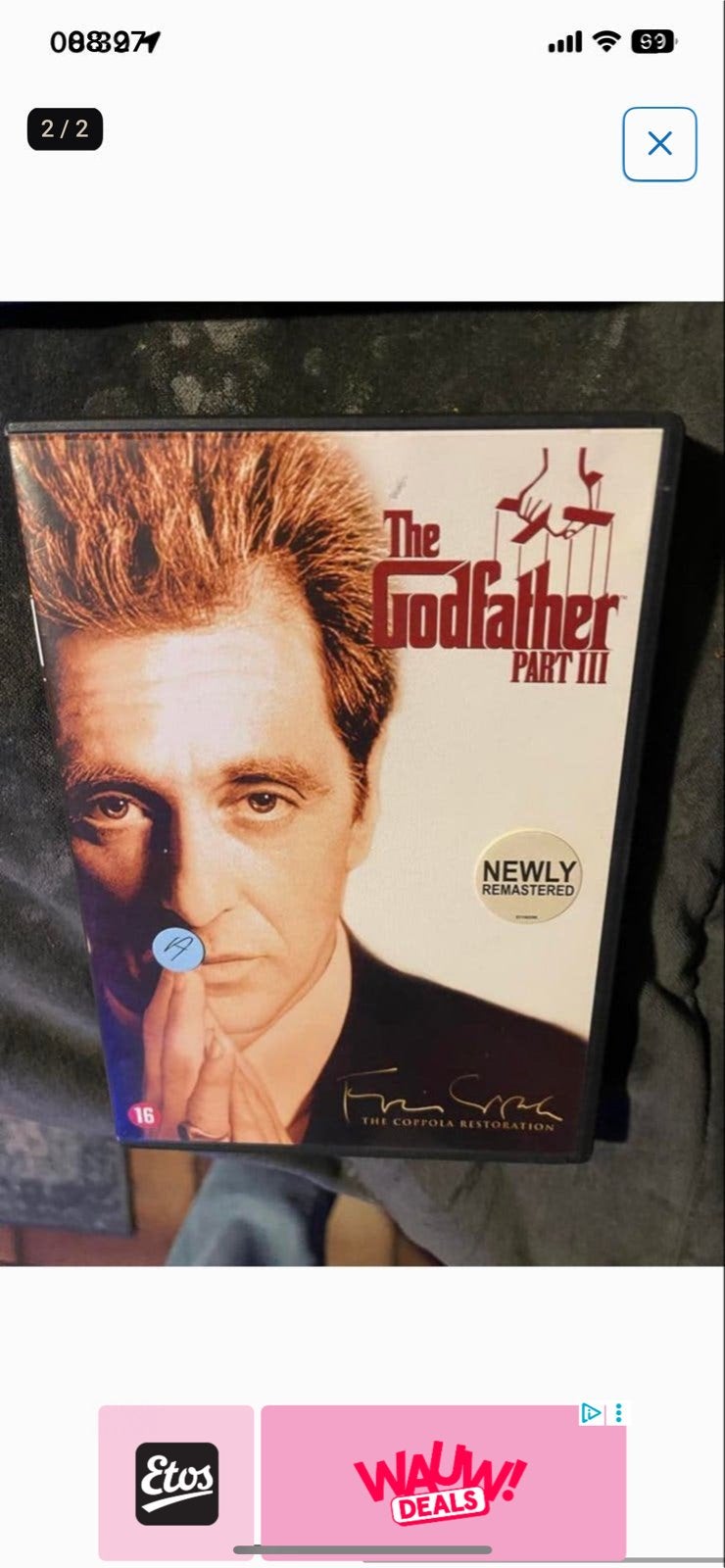 The Godfather Part III - The Coppola Restoration (DVD), Gebruikt, Vanaf 16 jaar, Overige genres, Ophalen of Verzenden