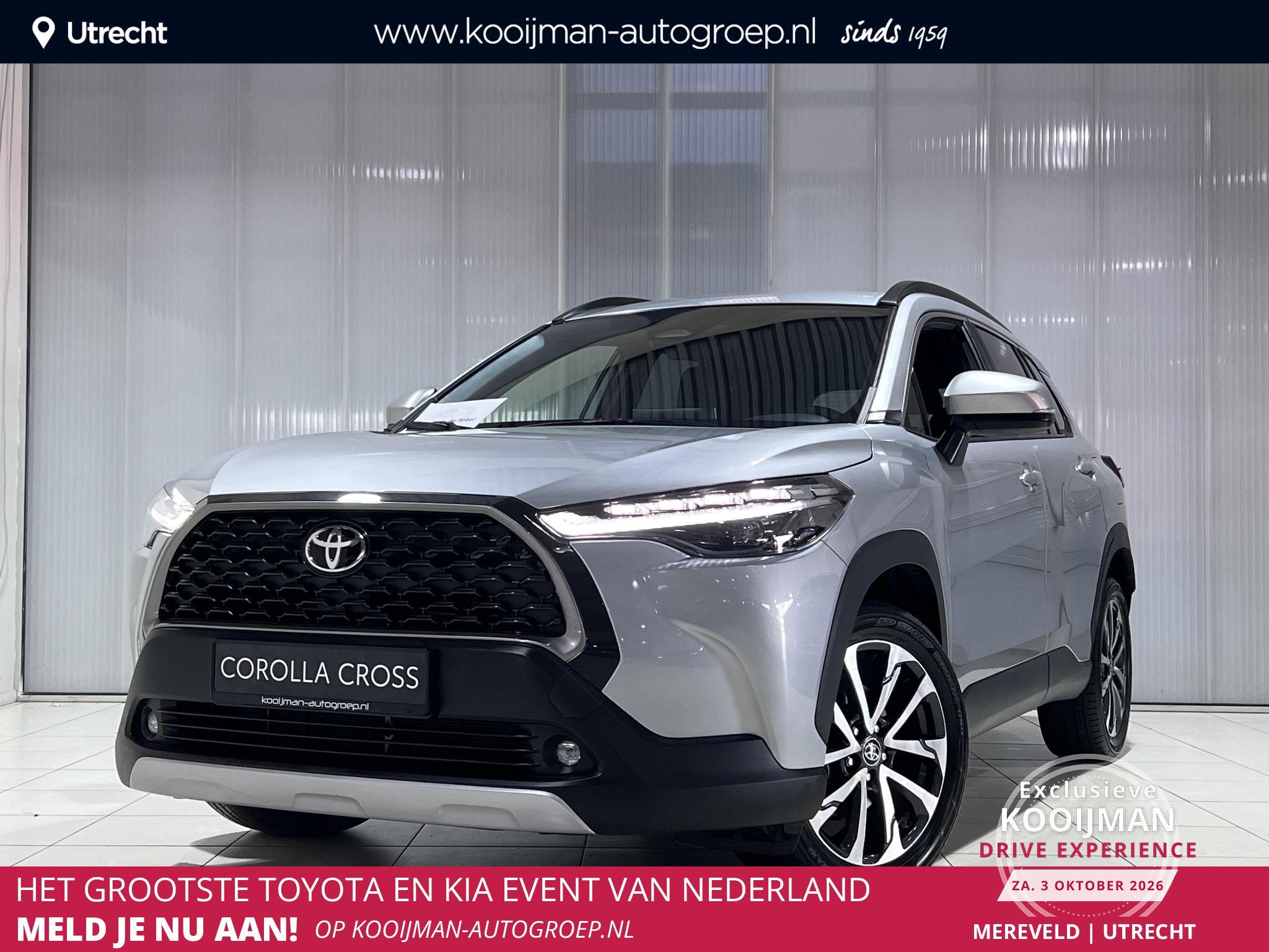 Toyota Corolla Cross Hybrid 140 Dynamic Adaptieve cruise con, Auto's, Stof, Gebruikt, 4 cilinders, Bedrijf