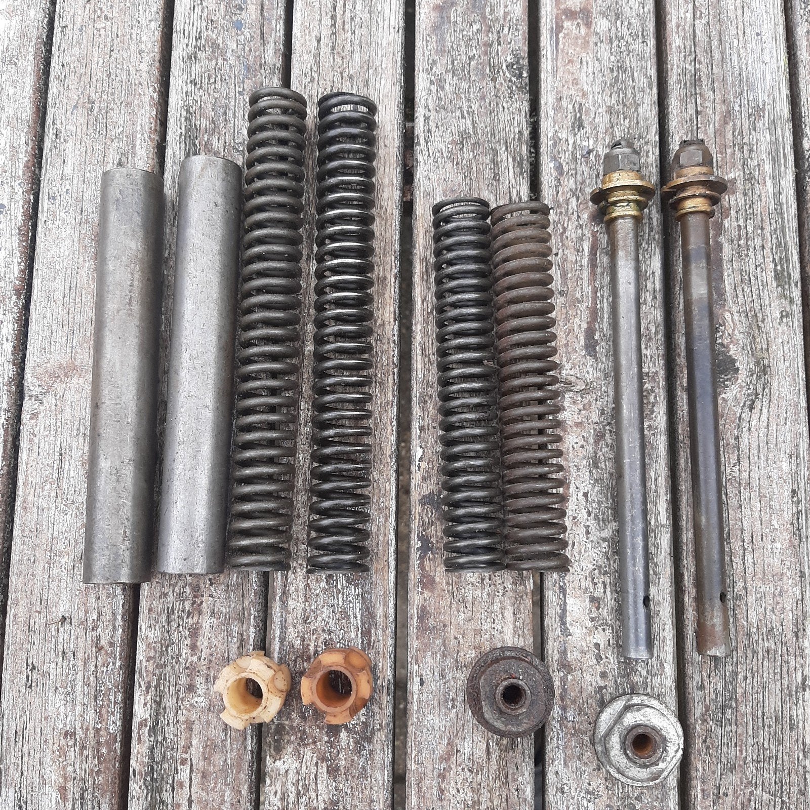 Set voorvork veren, En bussen ,stangen, doppen, Ophalen of Verzenden, Frame