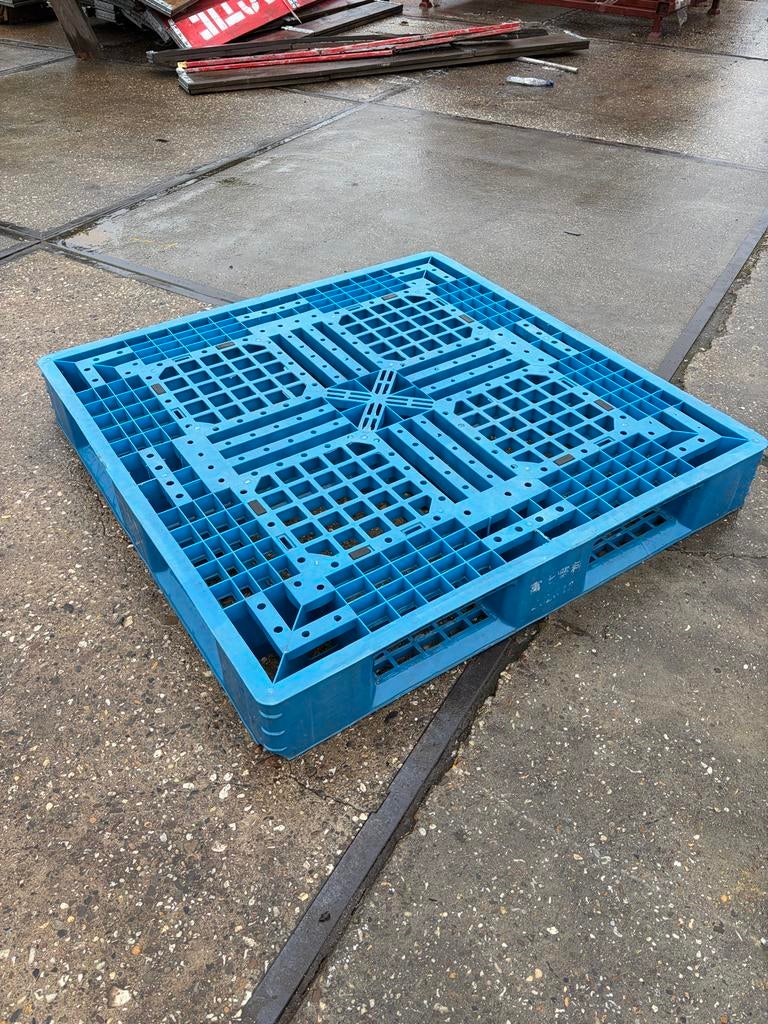 Stevige blauwe kunststof pallets, Ophalen, Tuin en Doe-het-zelf