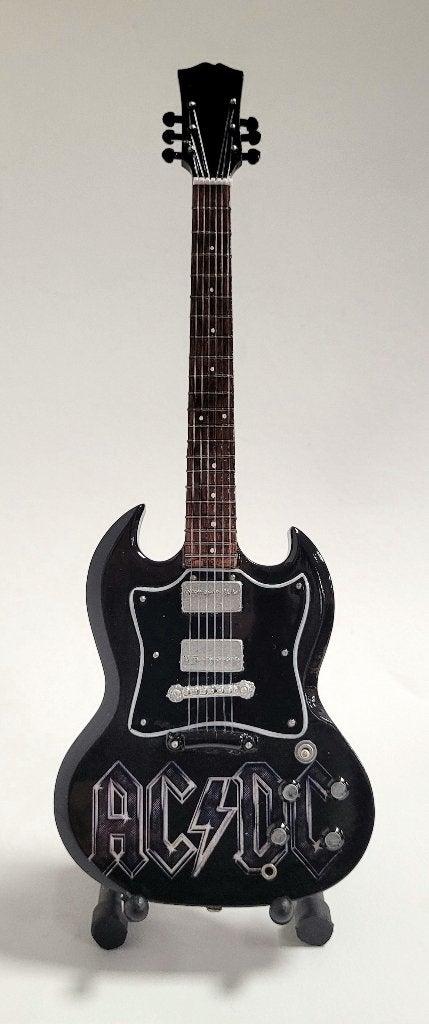 ACDC zwart miniatuur gitaar 25cm mini guitar decoratie deco, Info@deconoord.nl, Deco Noord, Nieuw, Ophalen of Verzenden