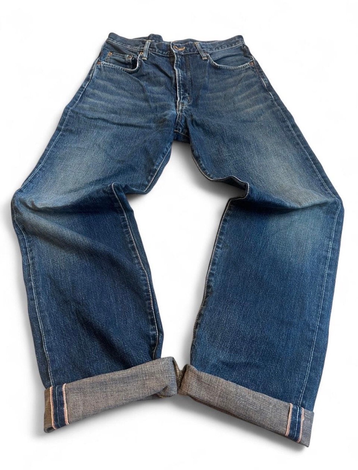 Edwin 505XX Japan Selvedge Jeans W30 L33 Straight Leg, Ophalen of Verzenden, Gedragen, Blauw, W32 (confectie 46) of kleiner
