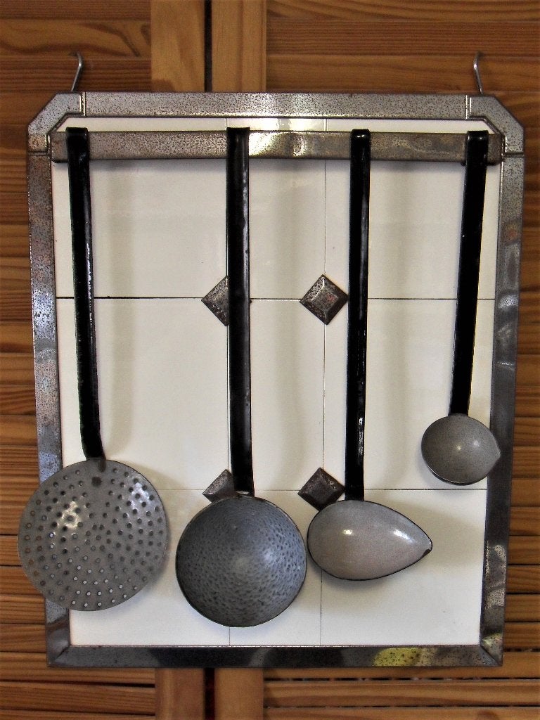 oud lepelrek/ emaille lepels/ keukenrek, Ophalen of Verzenden