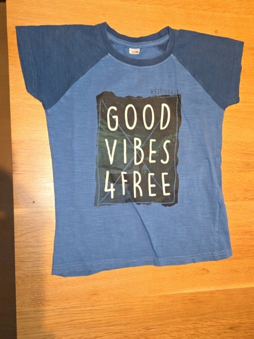 Zeeman shirt maat 122/128 - Good Vibes 4 Free, Kinderen en Baby's, Kinderkleding | Maat 122, Zeeman, Gebruikt, Jongen of Meisje