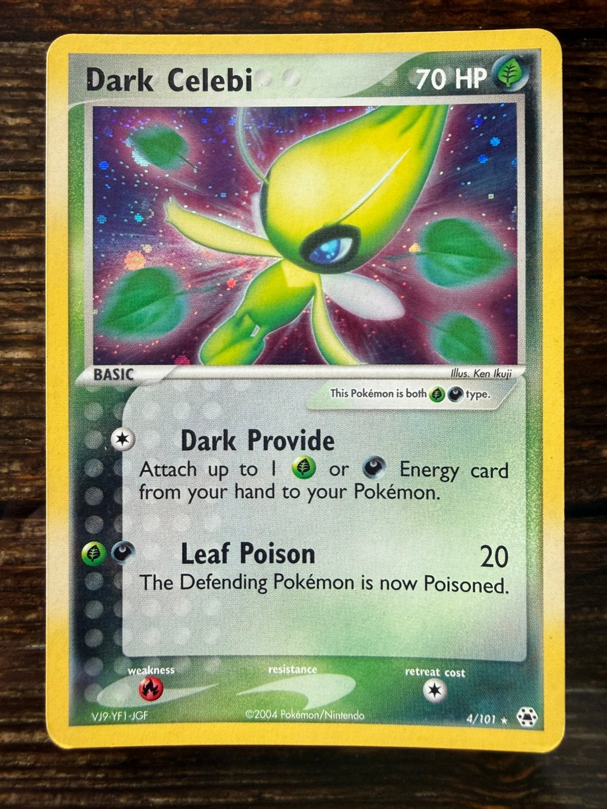 Dark Celebi Pokémon Kaart 4/101 EX Team Rocket Returns, Ophalen of Verzenden, Zo goed als nieuw, Losse kaart