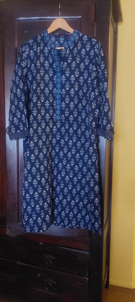 Nieuwe indigo blauwe kurta XL maat 42, Kleding | Dames, Blauw, Maat 42/44 (L), Nieuw, Ophalen of Verzenden
