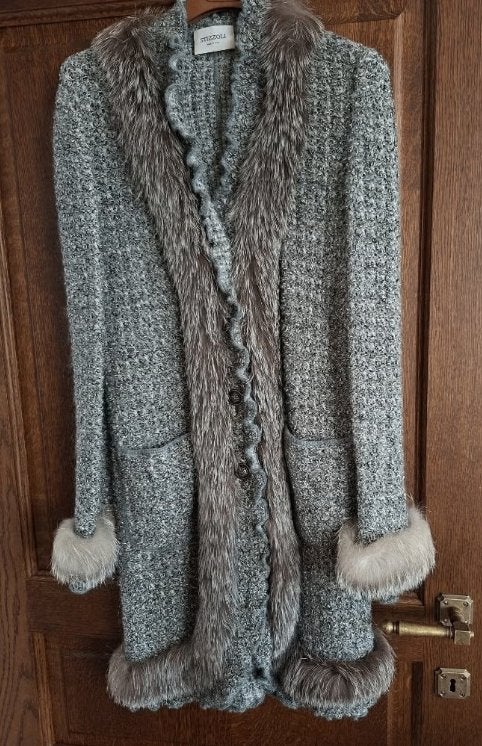 Stizzoli winter damesjas - Kraag van echt vos - Maat 36-38, Overige kleuren, Ophalen of Verzenden, Zo goed als nieuw, Maat 36 (S)
