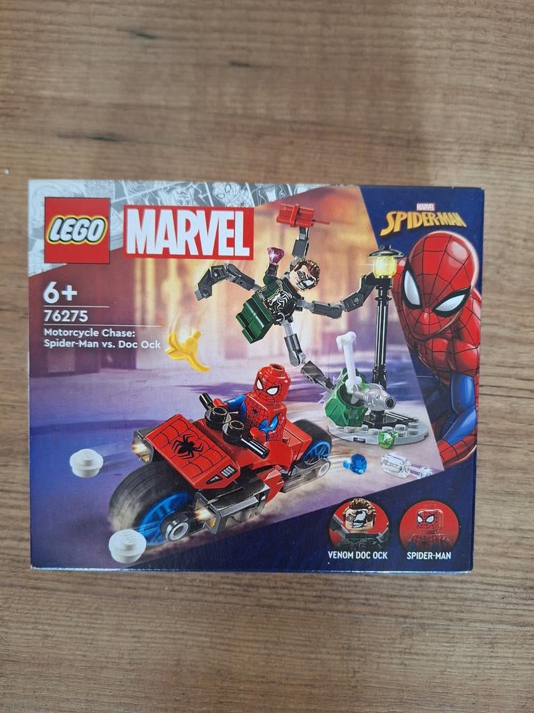LEGO Marvel Spider-Man vs. Doc Ock Motorfiets Achtervolging, Inclusief minifiguren, Marvel, Lego, Nieuw