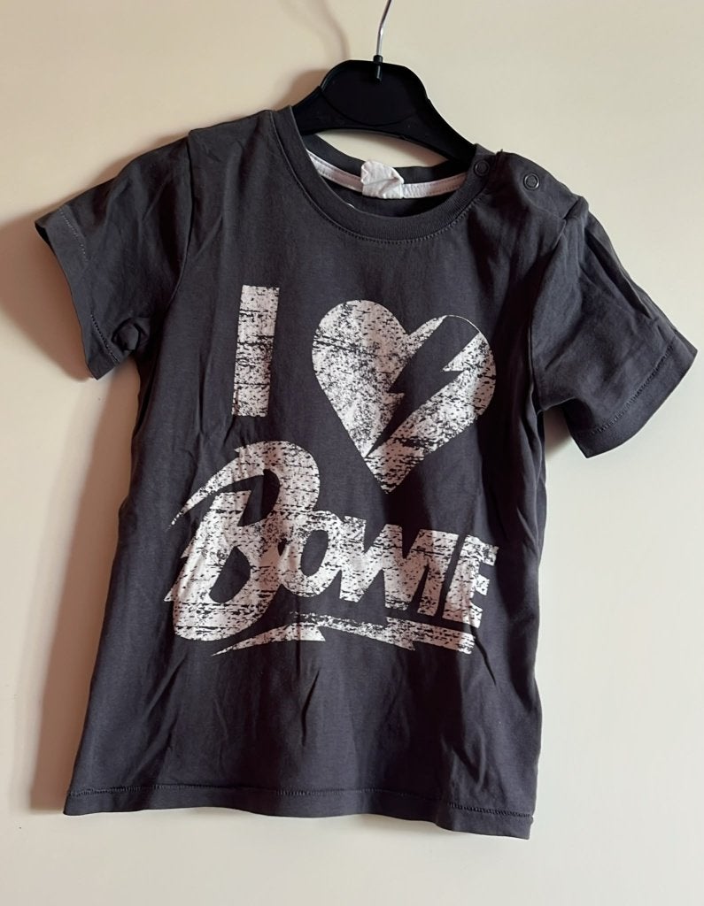 h&m tshirt david bowie maat 86, Kinderen en Baby's, Babykleding | Maat 86, H&M, Zo goed als nieuw, Shirtje of Longsleeve, Verzenden