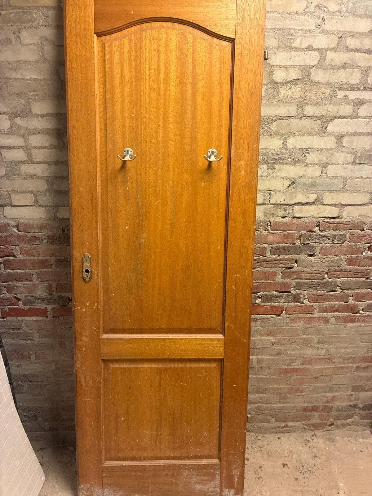 Houten binnendeur met paneel en kapstokhaken, Ophalen, Gebruikt, Minder dan 80 cm, Binnendeur