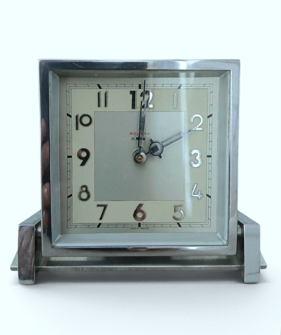 Bayard 8-daagse Art Deco bureauklok, tafelklok, Antiek en Kunst, Antiek | Klokken, Ophalen of Verzenden