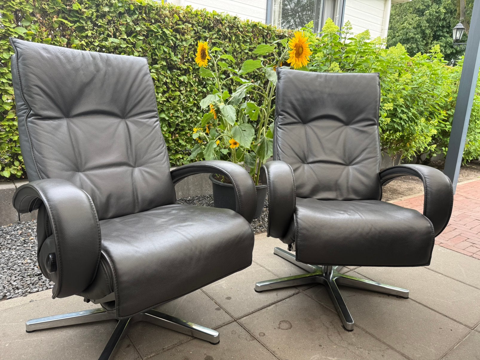 Himolla set relax stoel draai fauteuils gratis bezorging, Minder dan 75 cm, Leer, Ophalen of Verzenden, Zo goed als nieuw