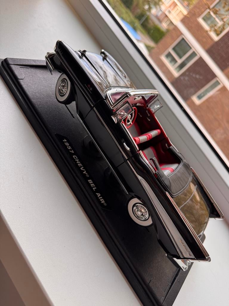 1957 Chevrolet Bel Air Cabriolet Modelauto, Ophalen of Verzenden, Zo goed als nieuw, Auto, Overige merken