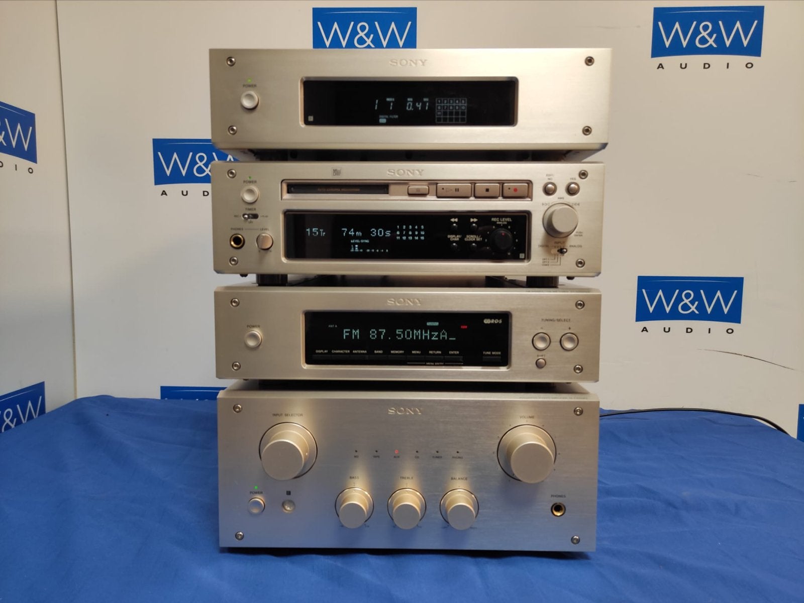 Complete Sony ES-set: Versterker, Tuner, MiniDisc, CD-speler, Audio, Tv en Foto, Stereo-sets, Gebruikt, ., ., Sony