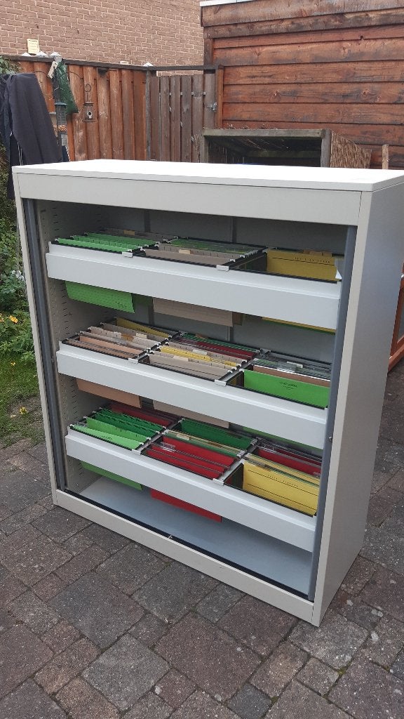 Stalen dossierkast voor hangmappen, Ophalen, 100 tot 150 cm, 100 tot 150 cm, Meerdere deuren