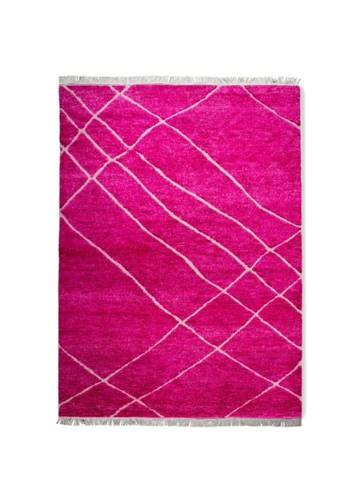 HKliving handgeknoopt roze wollen vloerkleed kleed HK living, Ophalen of Verzenden, Zo goed als nieuw, Tapijt