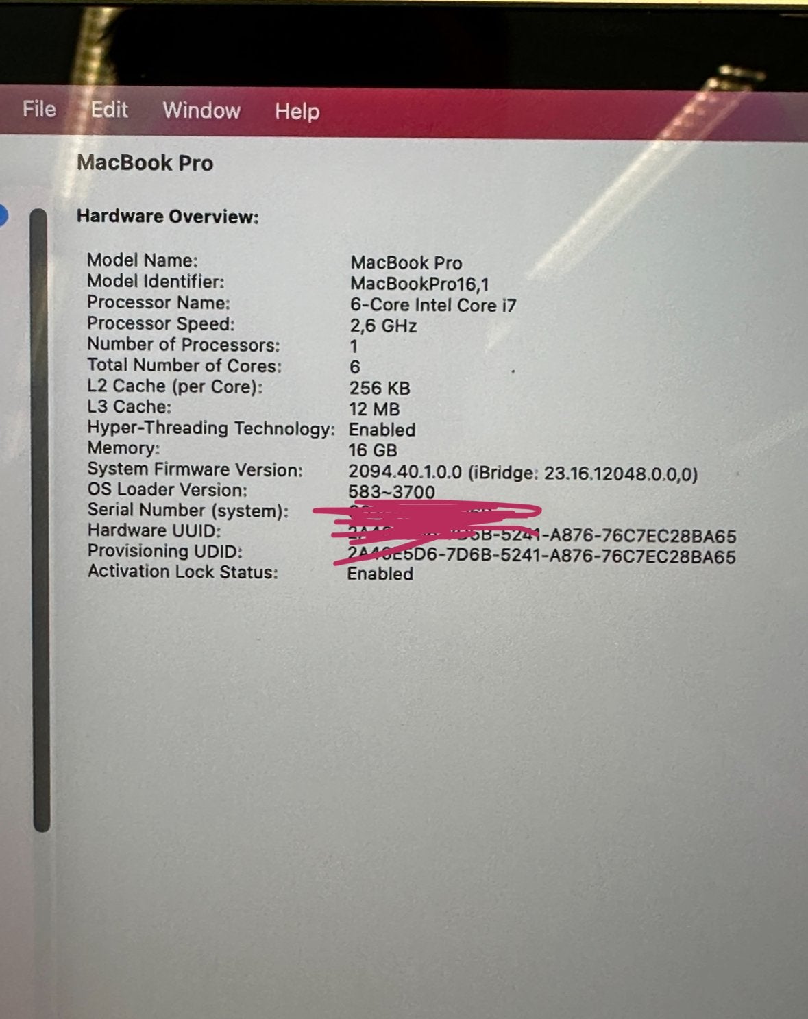 Foto 9 van Macbook pro 2019 16inch i7 16gb