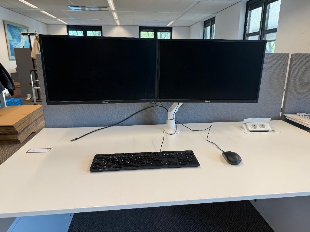 Complete Werkplek Set – 2x Dell dual arm Monitor + HP Dock +, Computers en Software, Monitoren, Ophalen, IPS, HDMI, Full HD