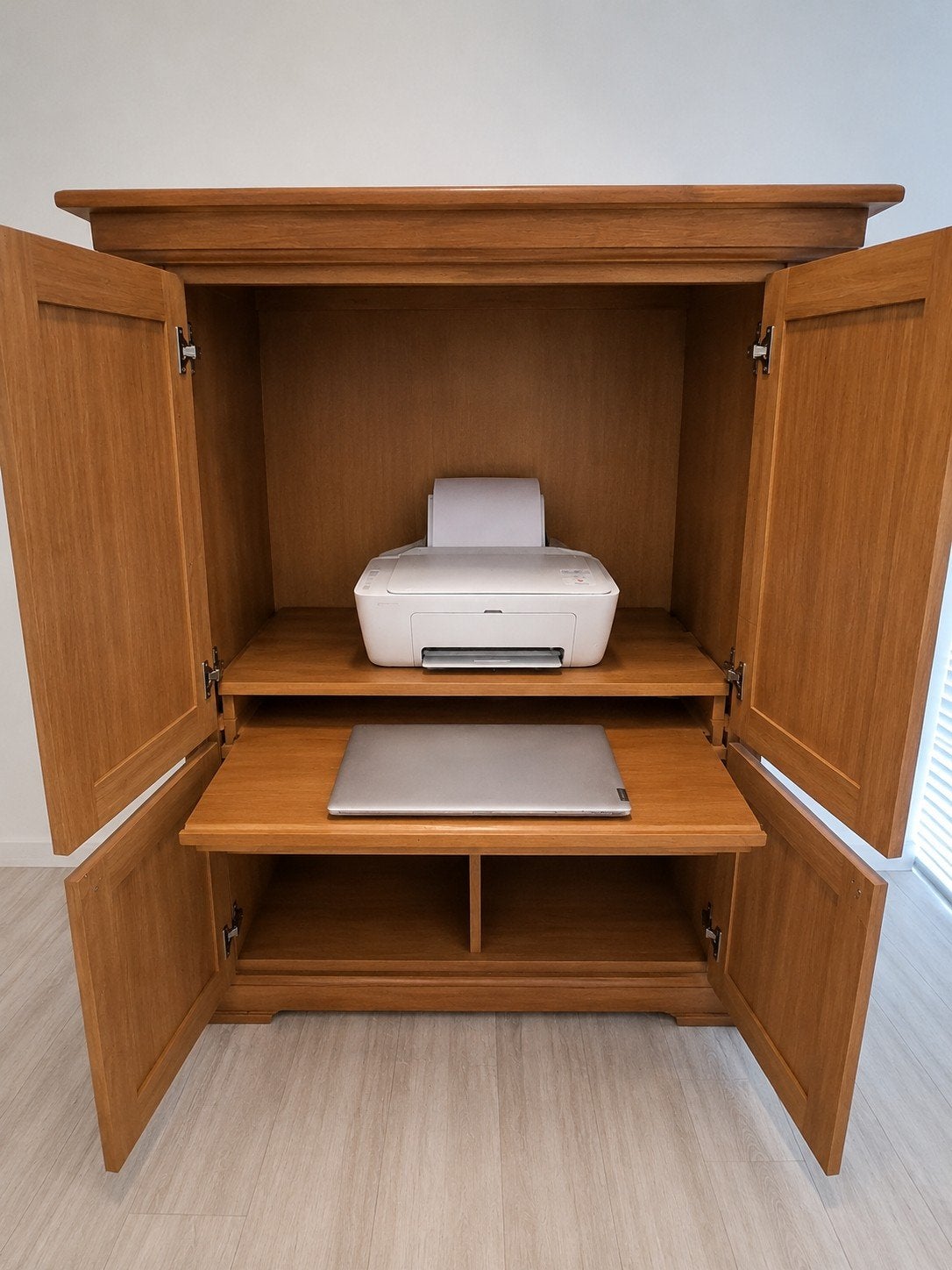 Massief houten secretaire / computerkast/gamekast, Ophalen