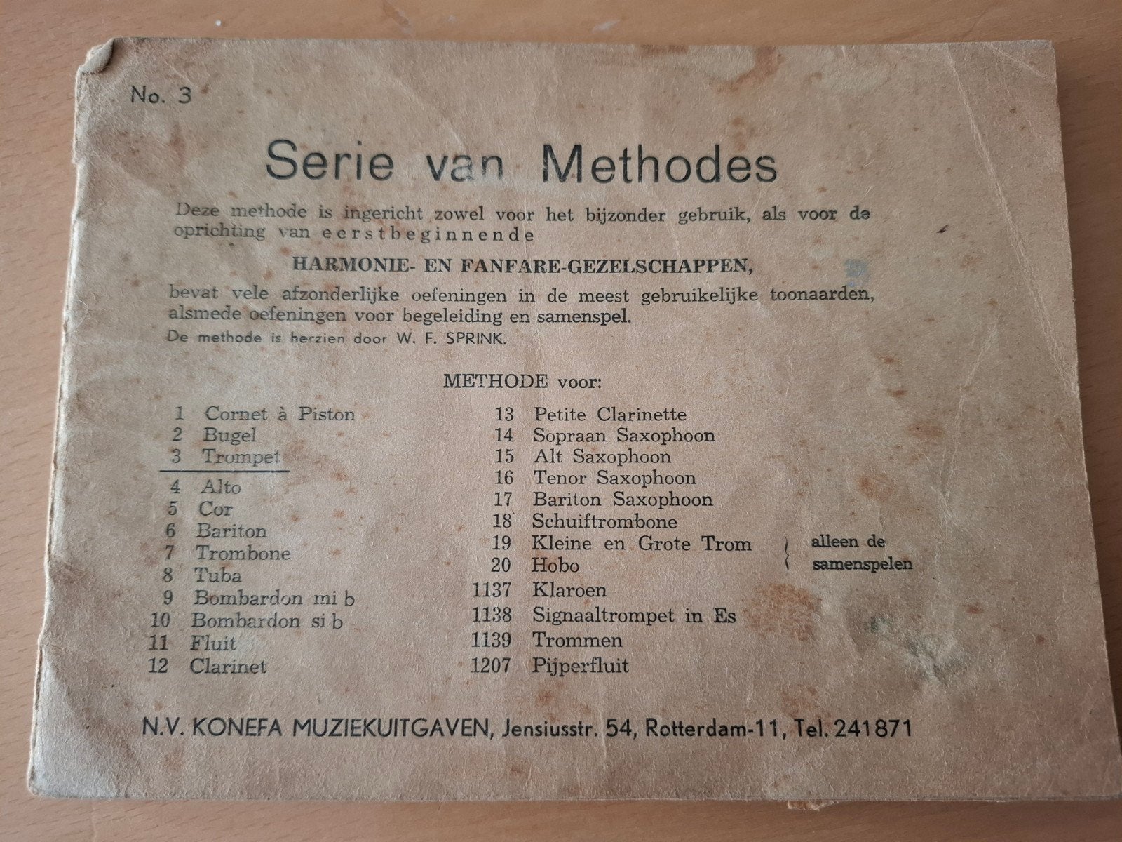 Oud muziekboekje trompet, piston, bugel en hoorn (18x13cm), Ophalen of Verzenden, Gebruikt, Trompet