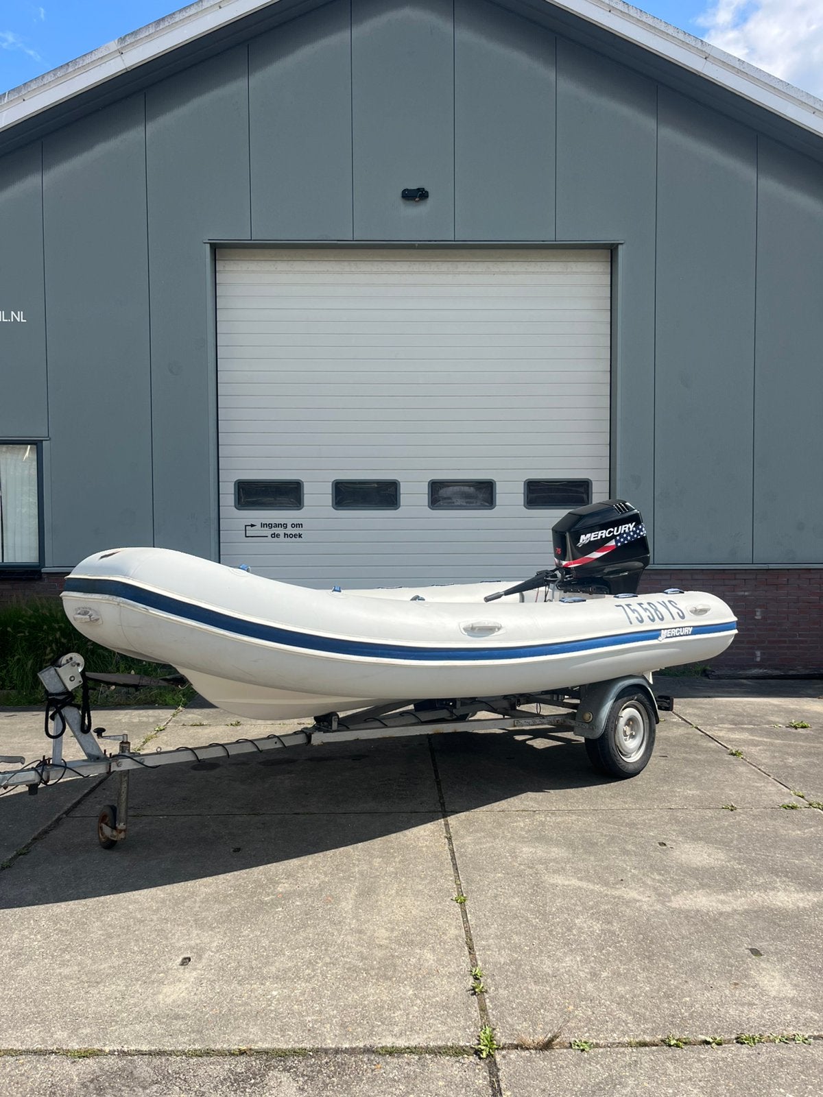 Rib + 75Pk Mercury, Ophalen of Verzenden, Zo goed als nieuw, Motor en Techniek