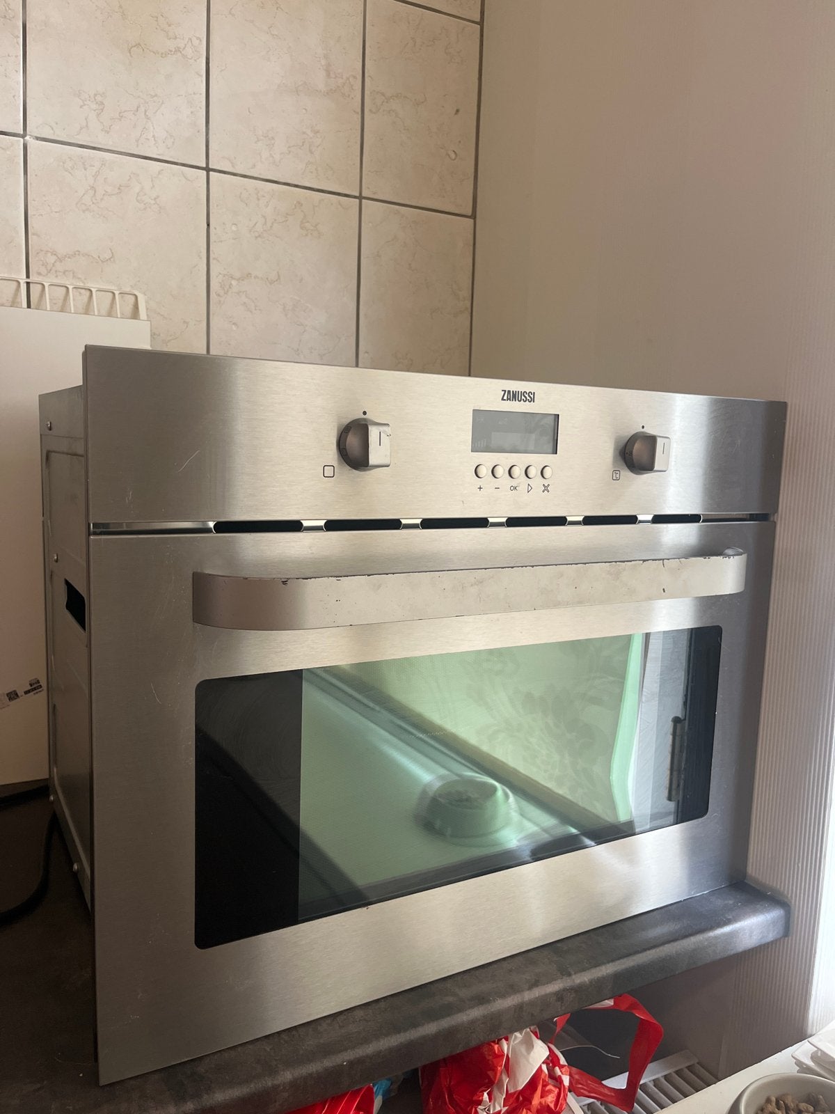 Zanussi Inbouw Combi-oven Magnetron - Zilver, Ophalen, 45 tot 50 cm, Gebruikt, Zanussi
