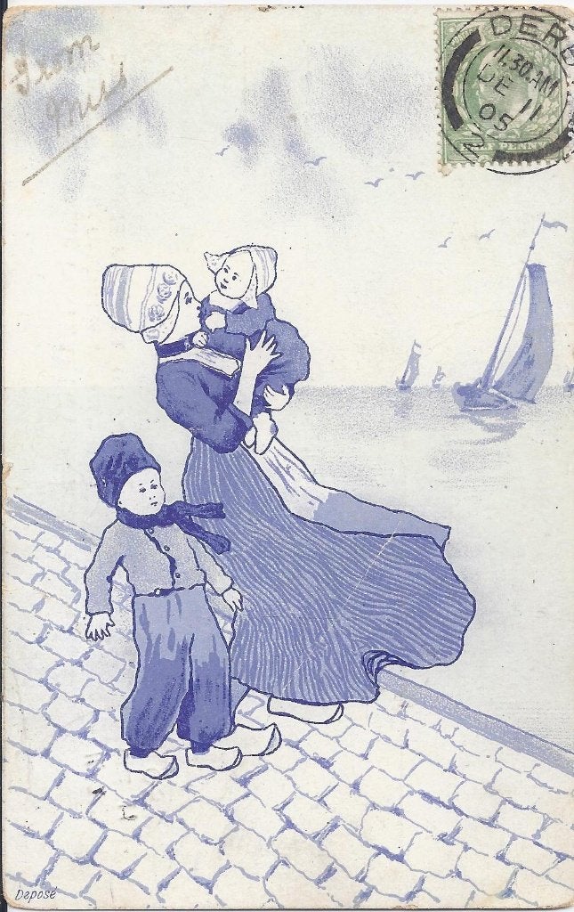 Aan zee oude gelopen ansichtkaart uit 1905 ( a2014 ), Ophalen of Verzenden, Voor 1920, Gelopen