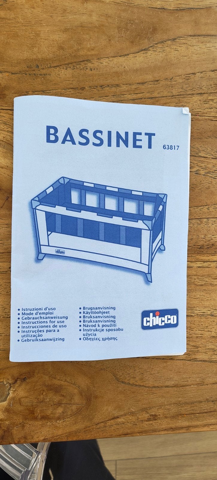 Chicco Bassinet Reisbedje - blauw, heel netjes., Kinderen en Baby's, Ophalen, Gebruikt, Reisbedje
