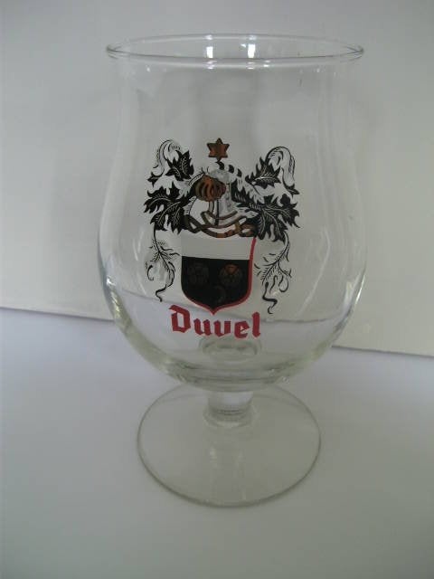 Duvel glas met wapenschild, Verzamelen, Ophalen of Verzenden, Zo goed als nieuw, Glas of Glazen, Duvel