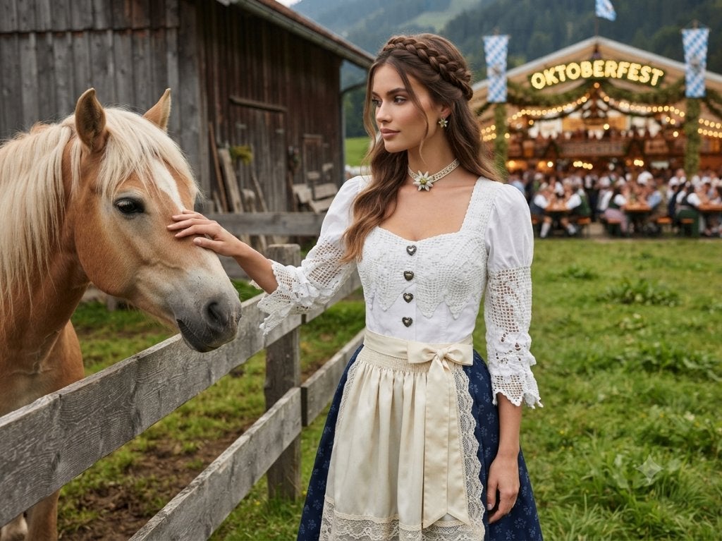 Dirndl blouse katoen maat 36 Oktoberfeest, Ophalen of Verzenden, Kleding, Maat 36 (S), Overige thema's