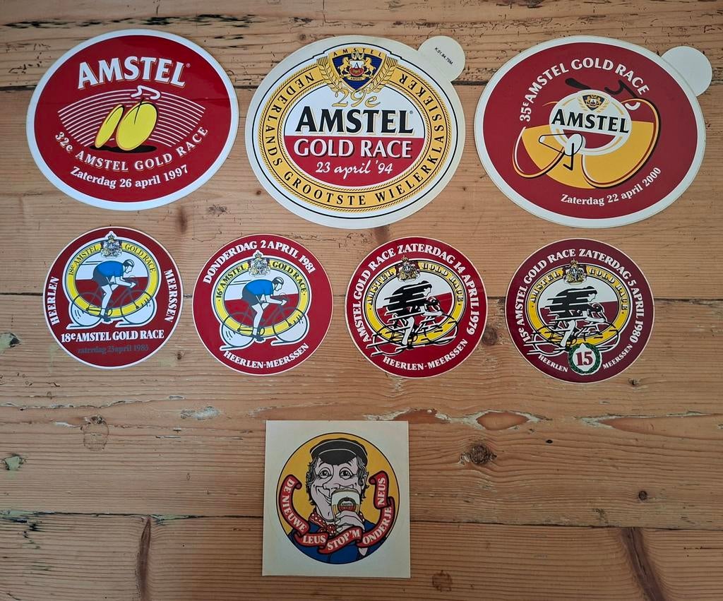 Amstel bier stickers div jaren amstel gold race wielrennen, Ophalen of Verzenden, Nieuw, Amstel