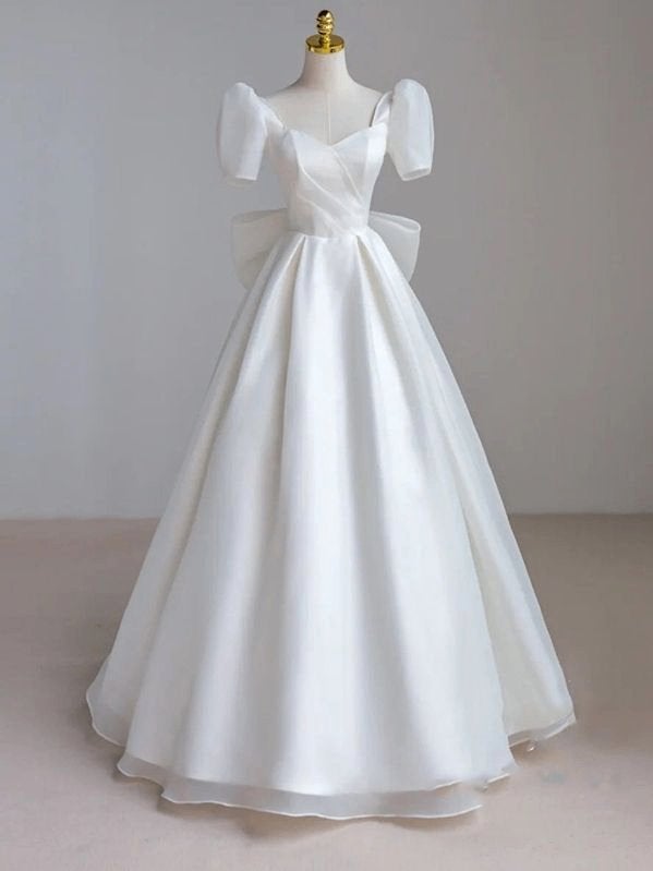 Witte dames bruidsjurk met pofmouw, Kleding | Dames, Verzenden, Nieuw, Wit, Trouwjurk