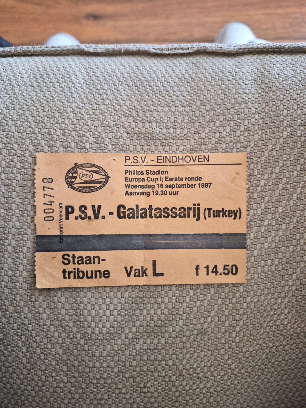 Ticket PSV - Galatassary, Ophalen of Verzenden, Gebruikt, PSV, Overige typen