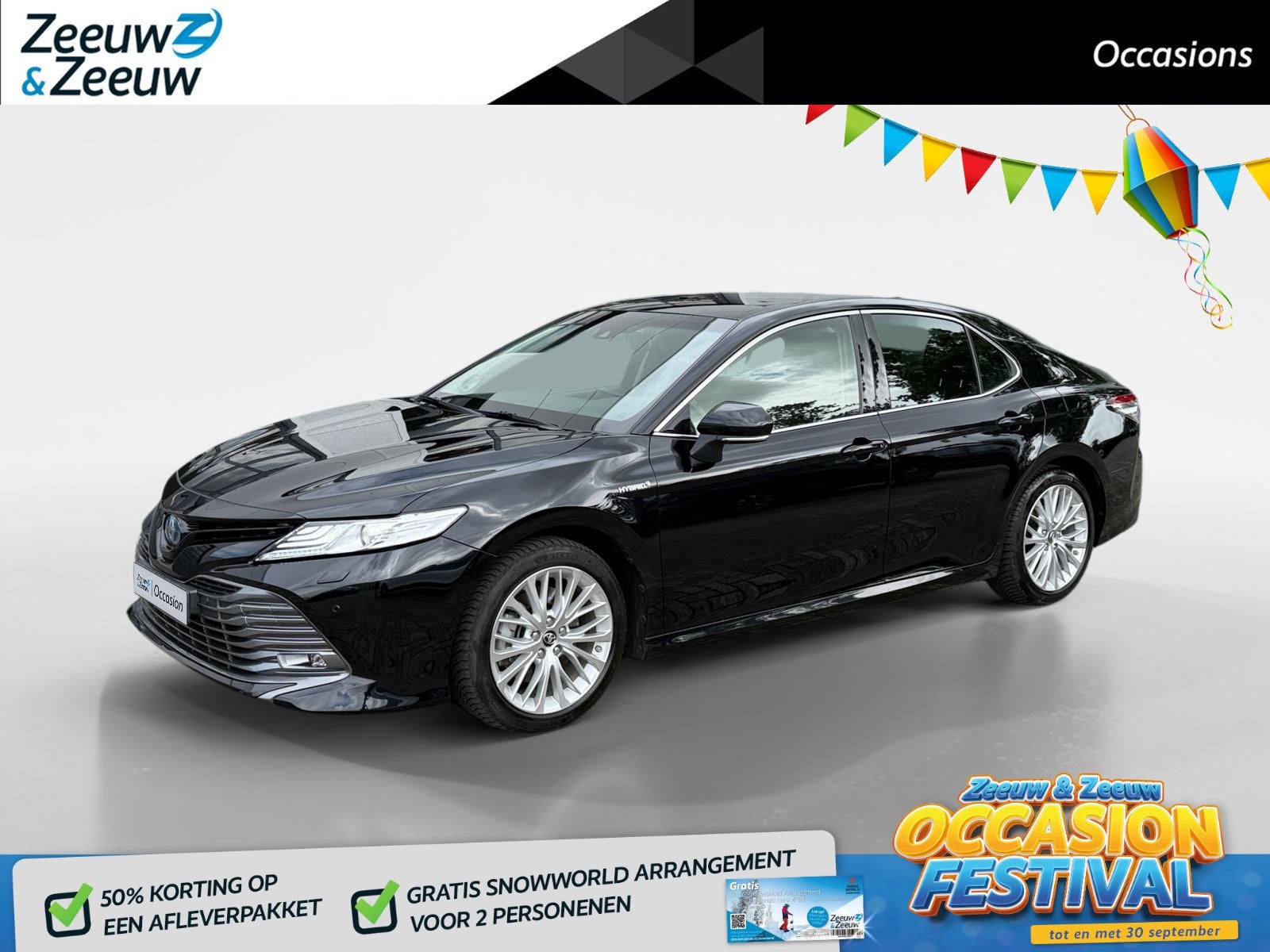 Toyota Camry 2.5 Hybrid Premium LM VELGEN | LEDER | STOELVER, Auto's, Gebruikt, Euro 6, 4 cilinders, 2487 cc