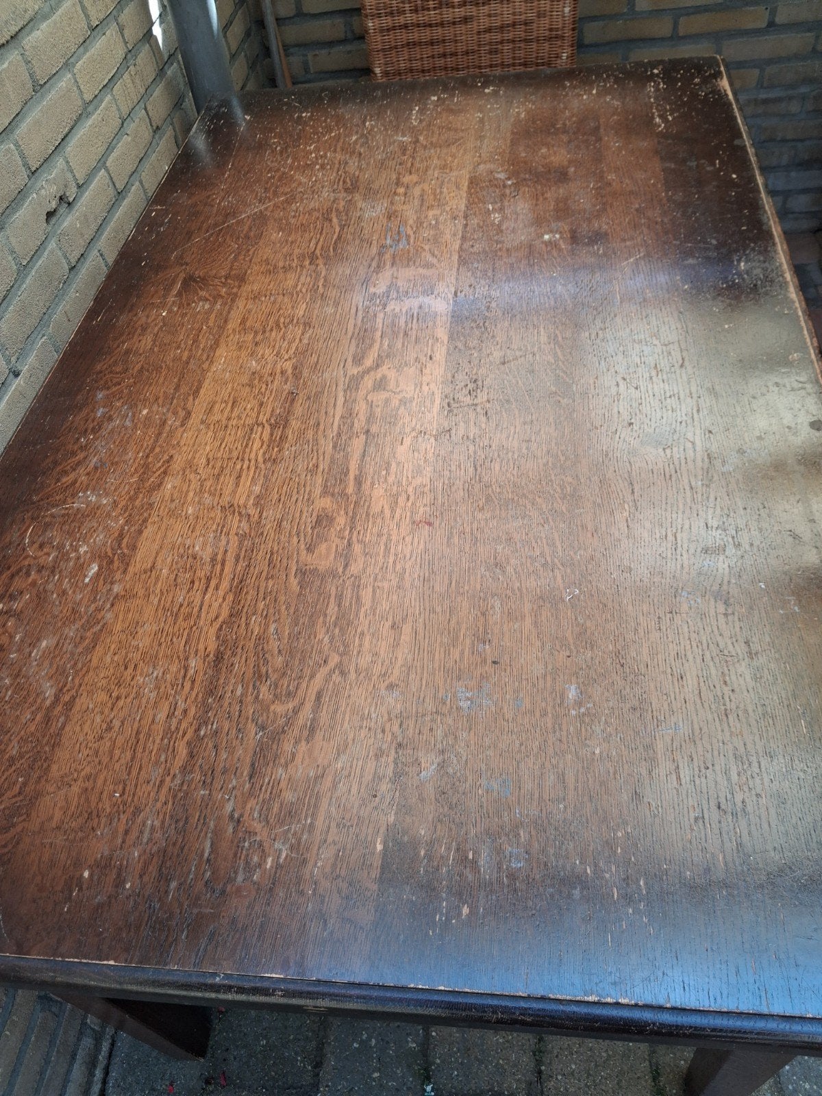 Eettafel met 2 lades, Gebruikt, Teakhout, 150 tot 200 cm, Vier personen